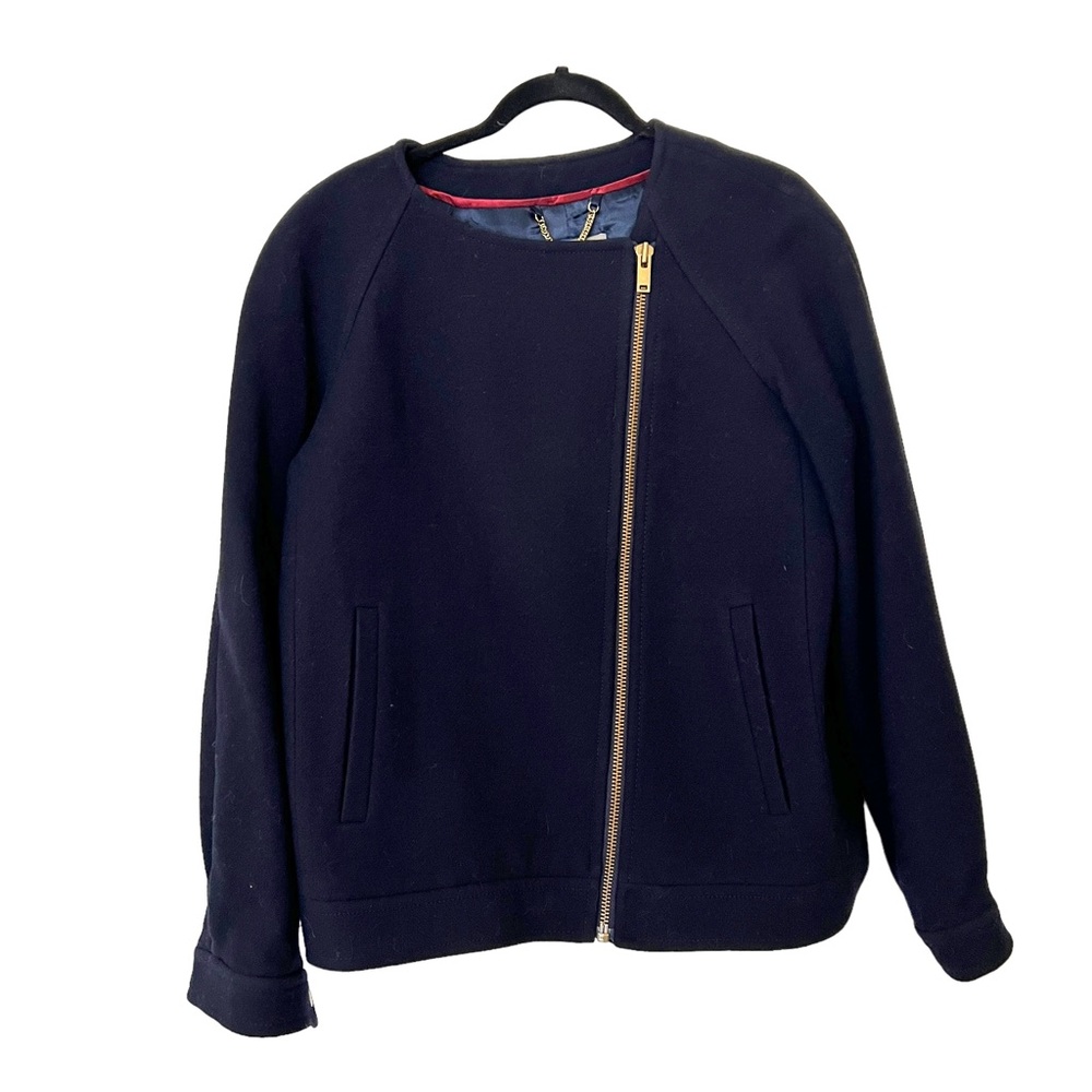 J. Crew Dark Blue Women's Blazer with Gold Zipper